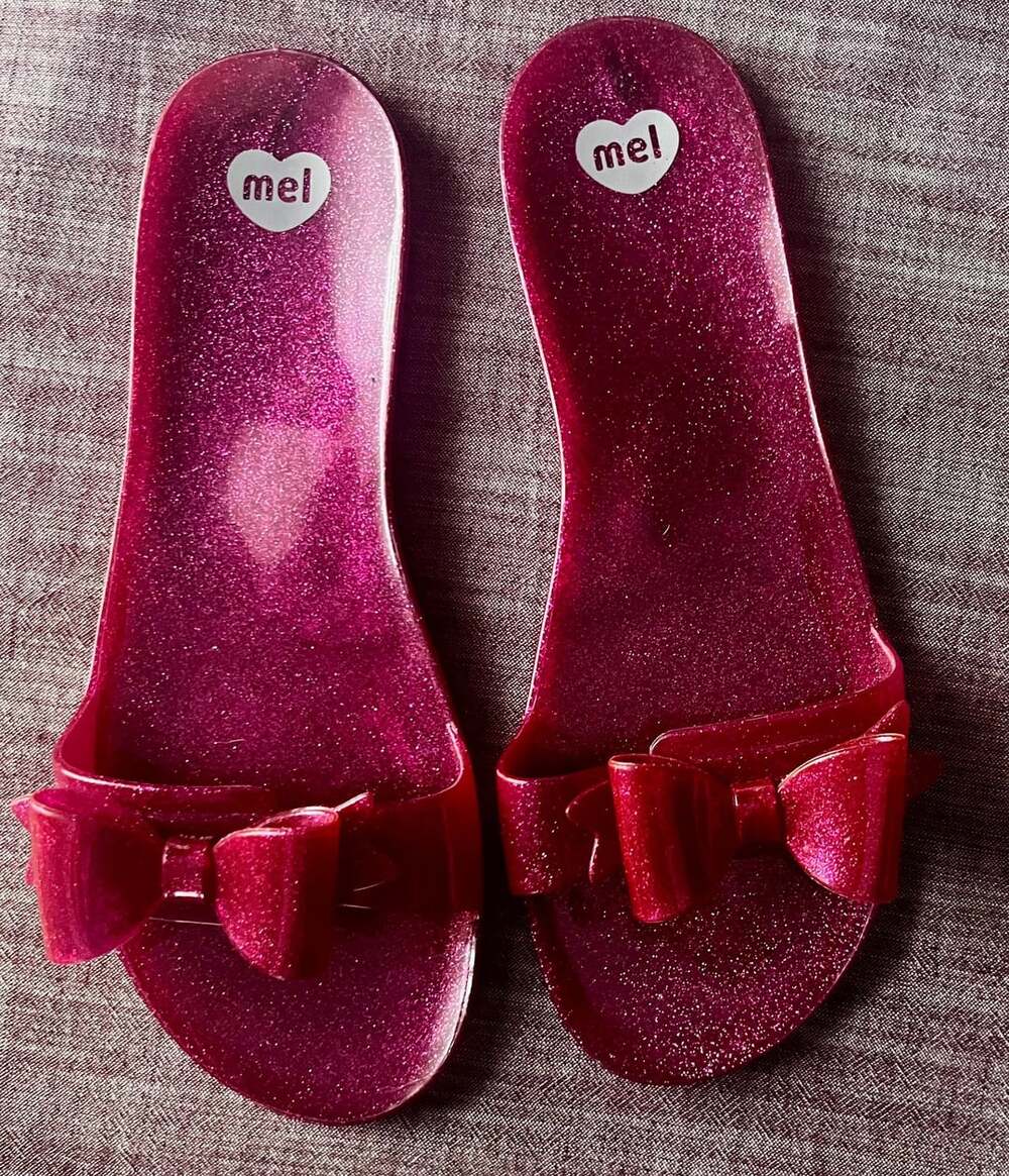 Mel By Melissa Slide Sandals Size 7 Pink Bow